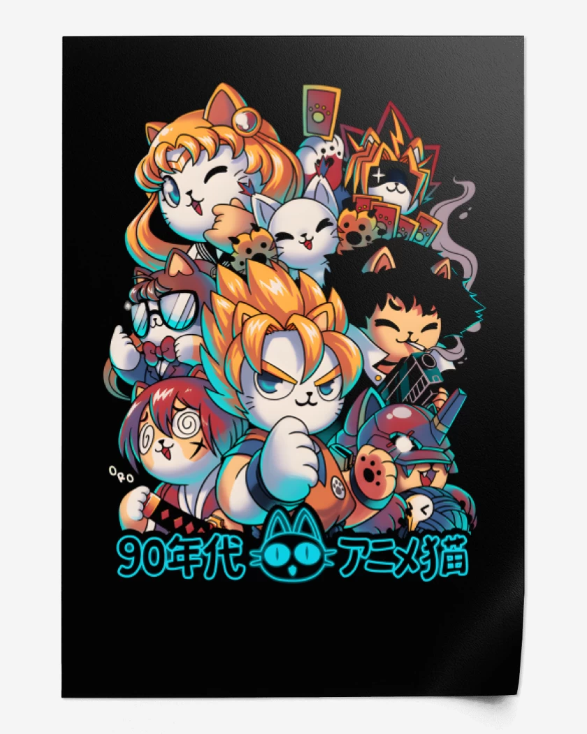 Print Neko Kawaii Anime