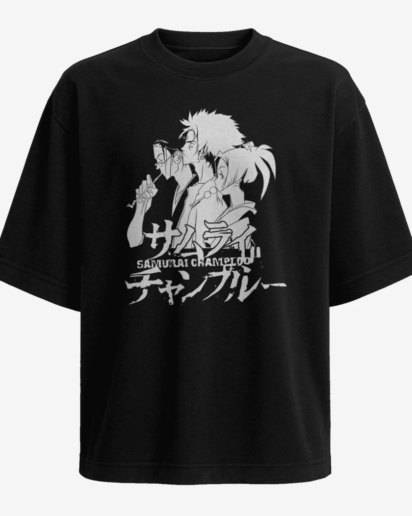 Polera Oversize Negro de Samurai Champloo