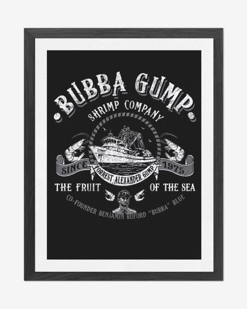 Cuadro decorativo Negro de Bubba Gump Company