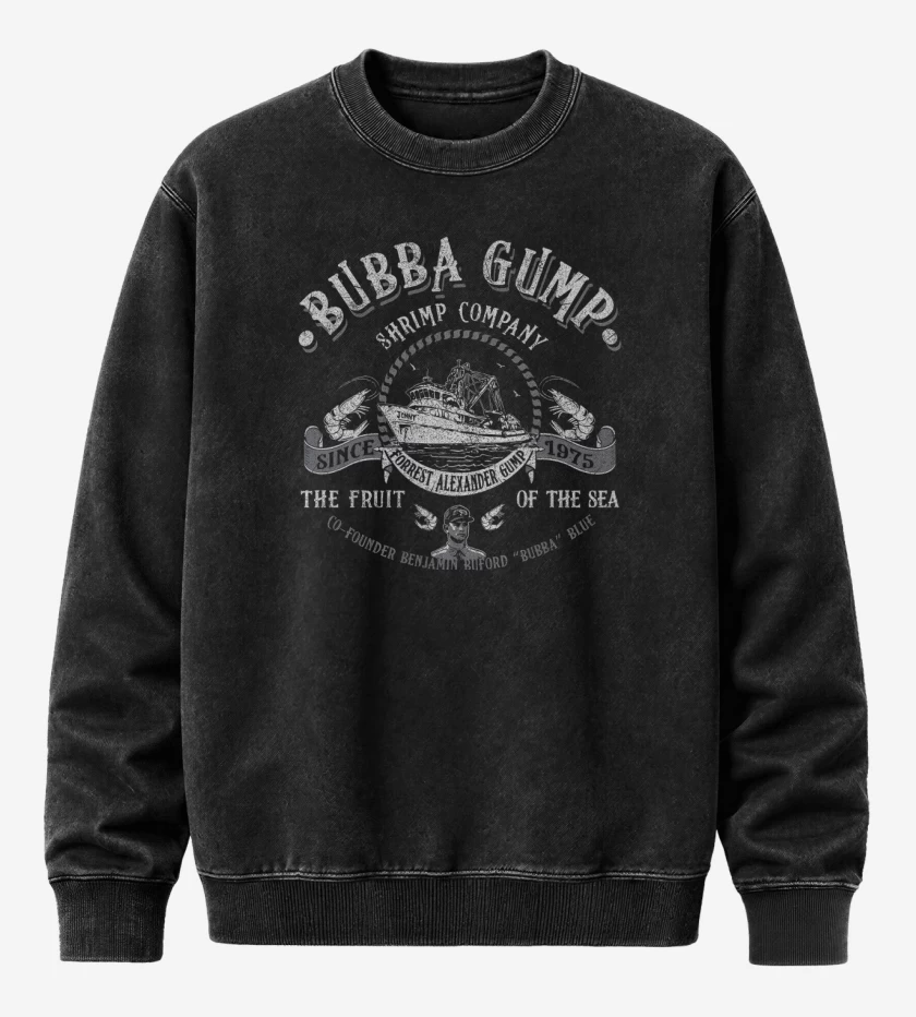 Poleron Polo Acid Wash Negro de Bubba Gump Company