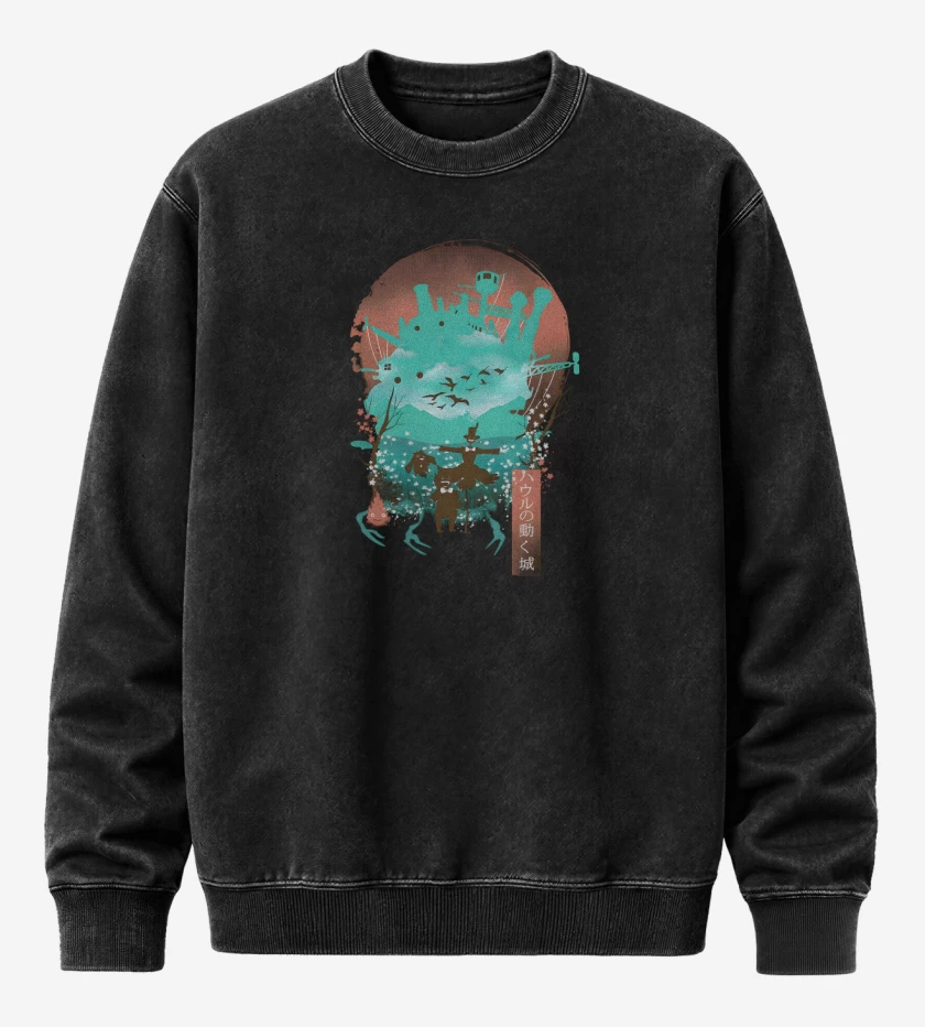 Poleron Polo Acid Wash Negro de El Castillo Ambulante