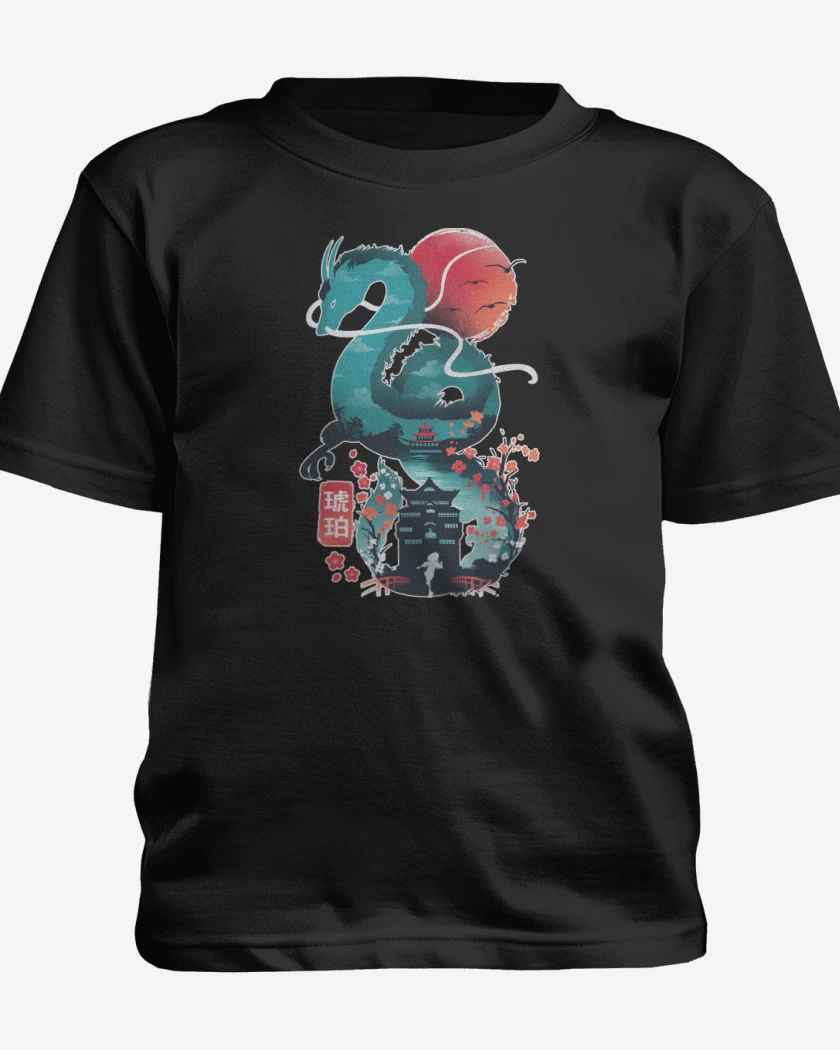 Polera de niño Negro de Dragón Haku
