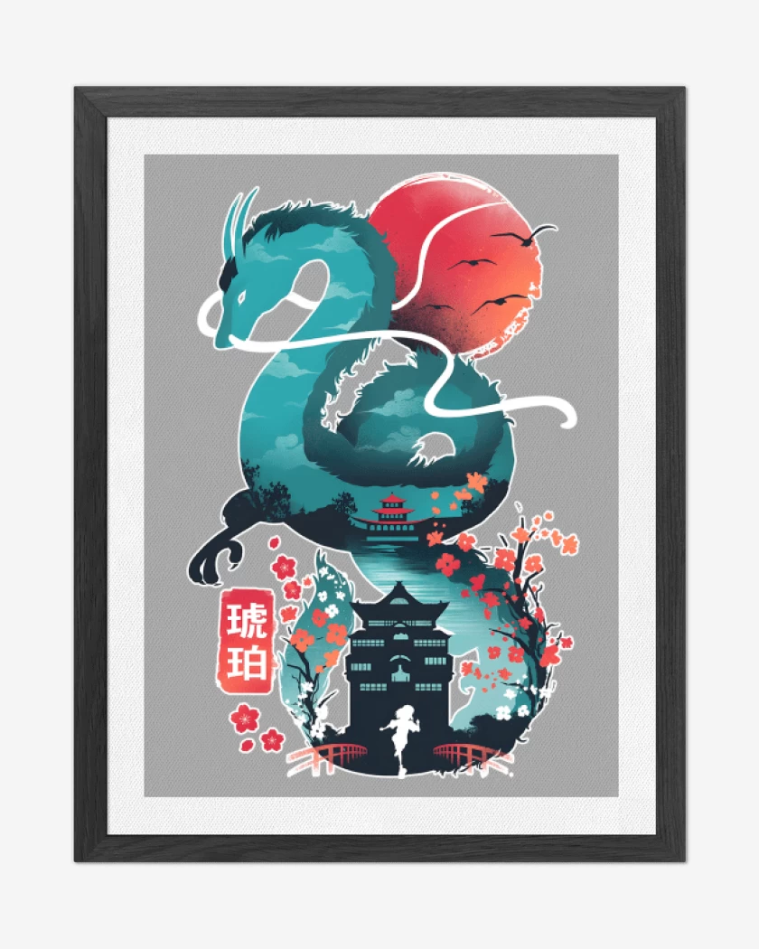 Cuadro decorativo Gris Melange de Dragón Haku