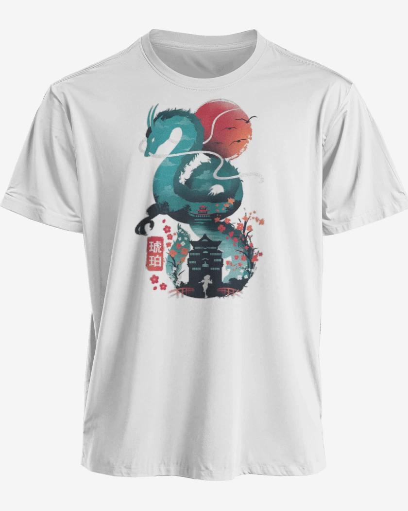 Polera premium Blanco de Dragón Haku