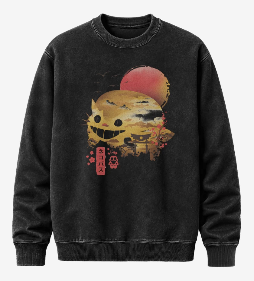 Poleron Polo Acid Wash Negro de Gatobus
