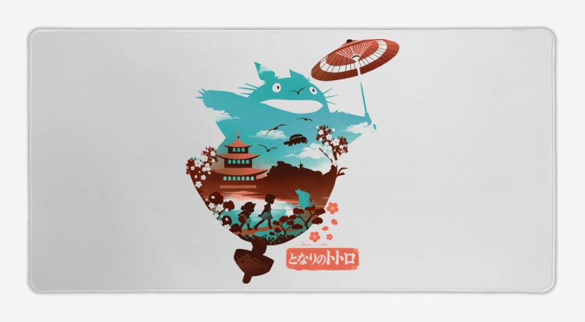 Mouse pad Gamer Blanco de El Vecino Totoro