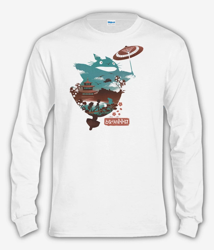 Polera manga larga Blanco de El Vecino Totoro
