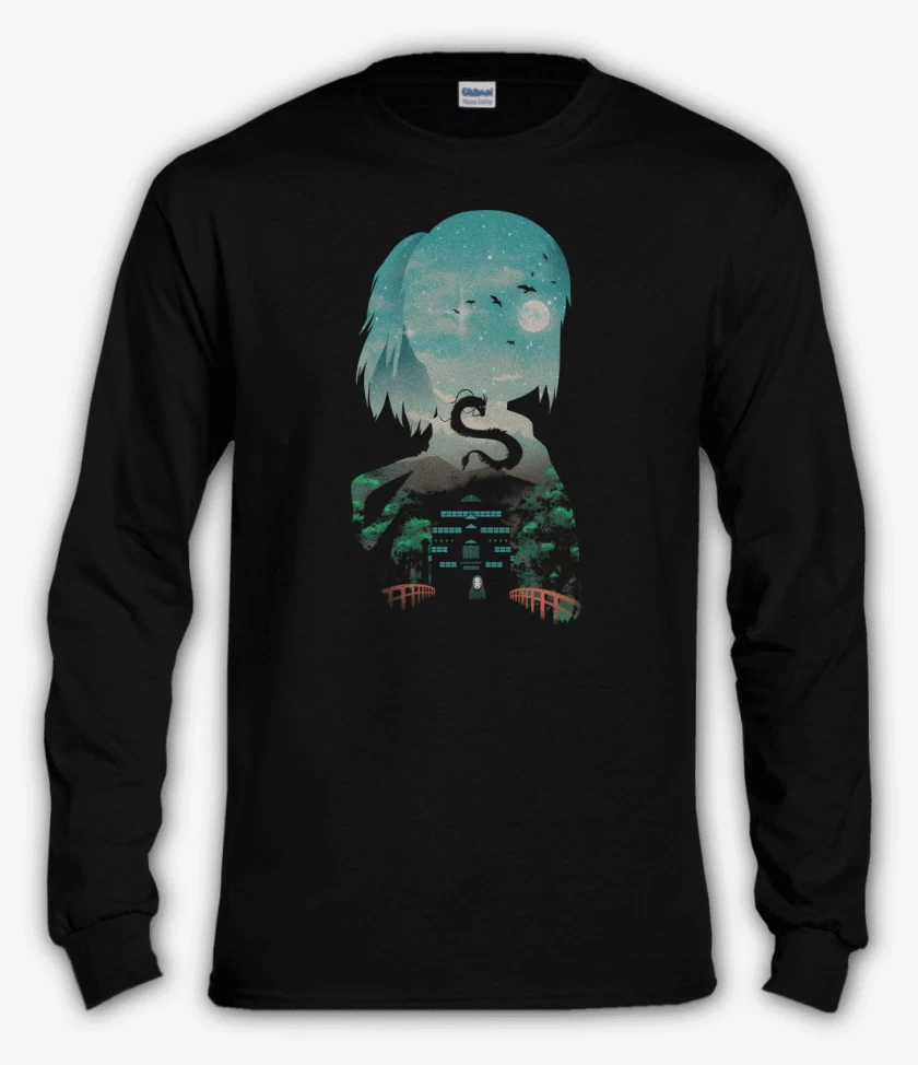 Polera manga larga Negro de Chihiro