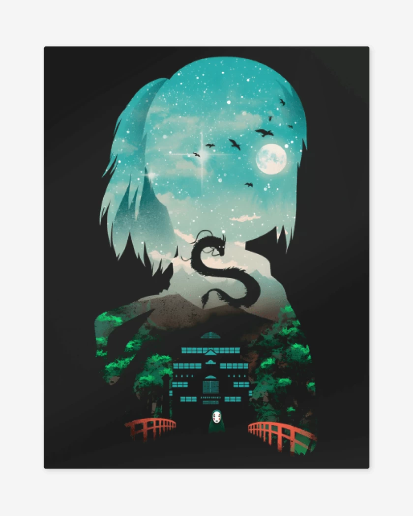 Print metalico Negro de Chihiro
