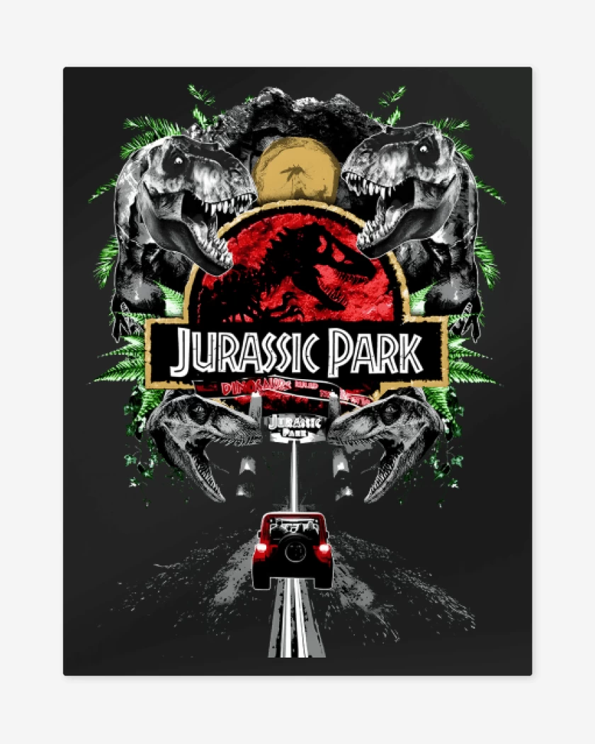 Print metalico Bienvenidos a Jurassic Park
