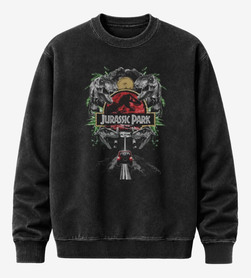 Poleron Polo Acid Wash Bienvenidos a Jurassic Park