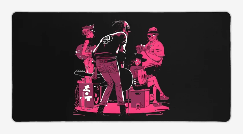 Mouse pad Gamer Negro de Gorillaz 2022