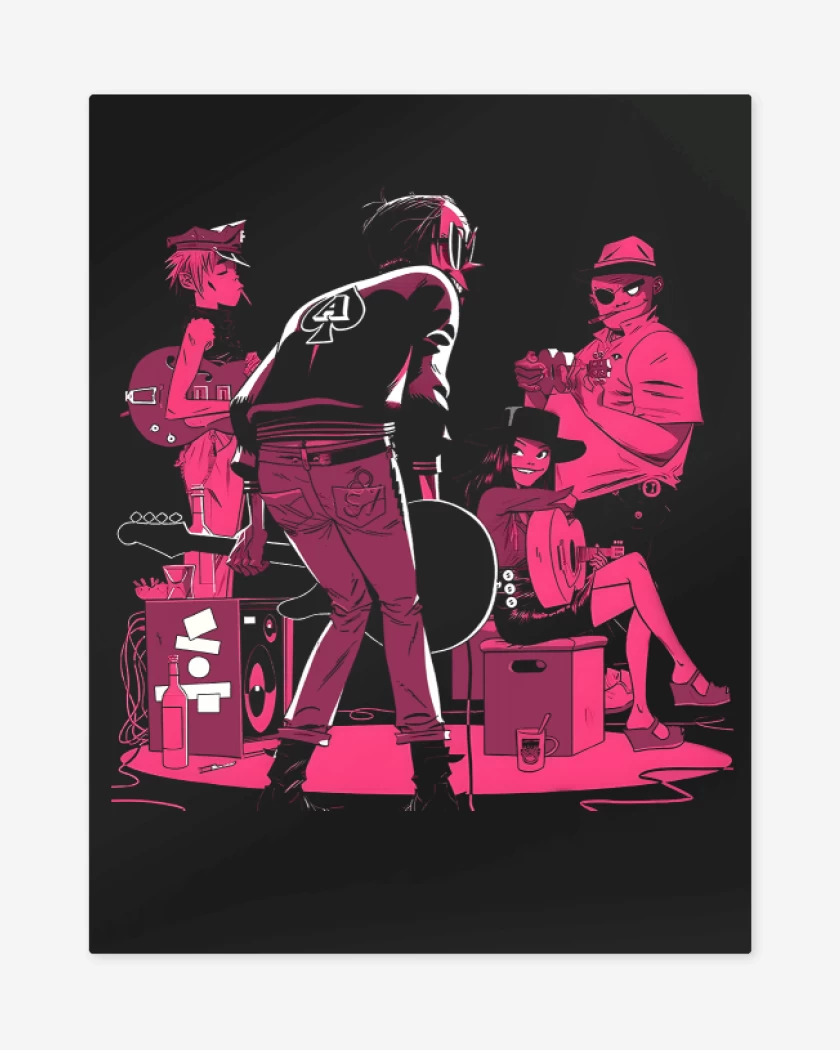 Print metalico Negro de Gorillaz 2022