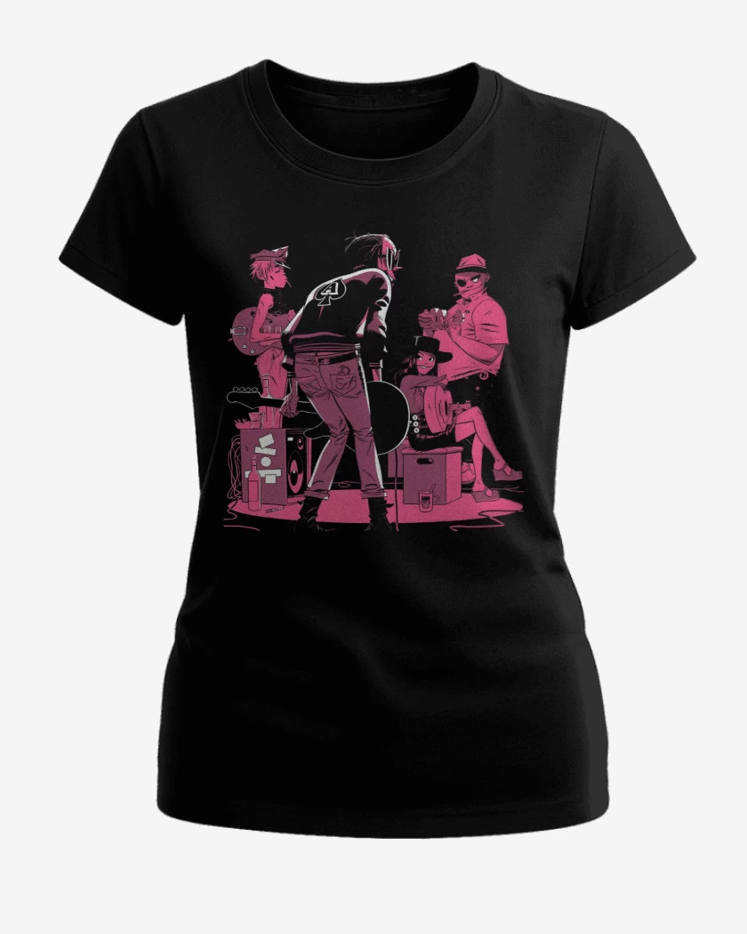 Polera de Mujer Negro de Gorillaz 2022