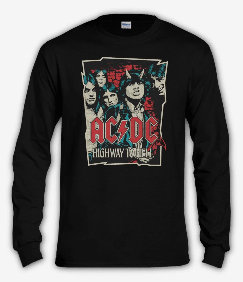 Polera manga larga Negro de Highway to hell