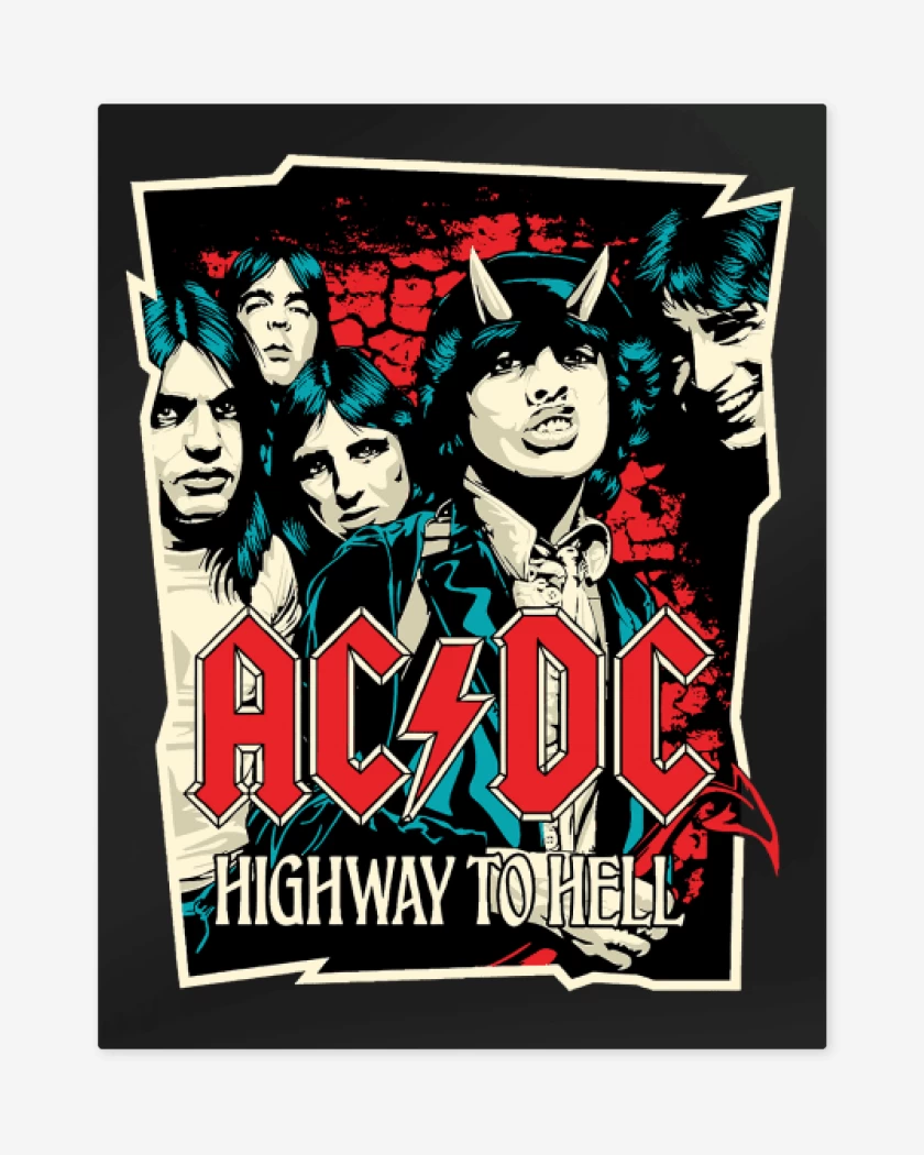 Print metalico Negro de Highway to hell