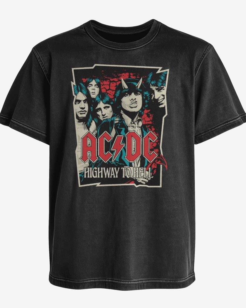 Polera desgastada Highway to hell
