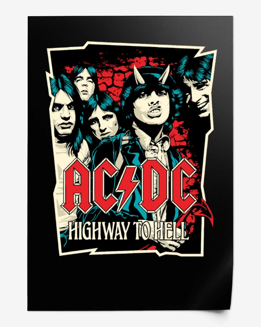 Print Negro de Highway to hell
