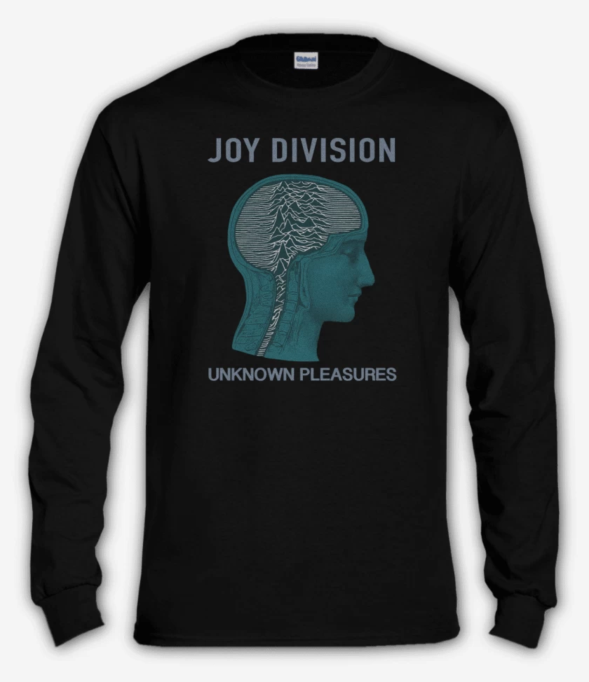 Polera manga larga Negro de Joy Division unknown pleasures