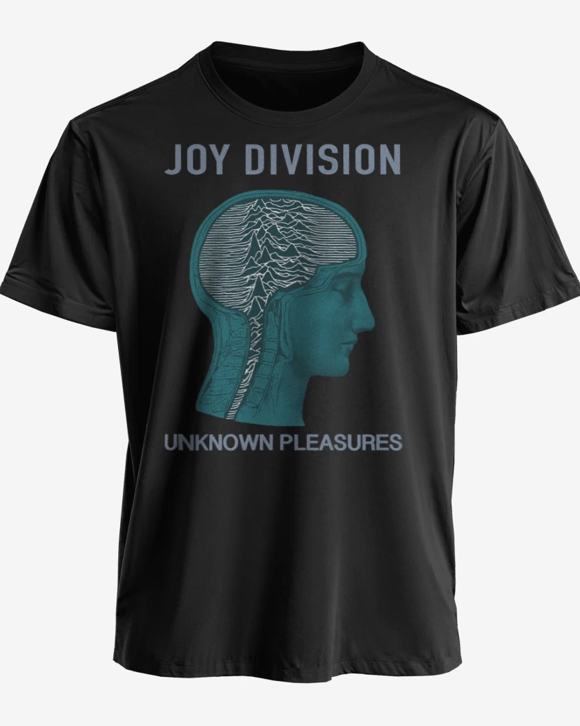 Polera premium Negro de Joy Division unknown pleasures