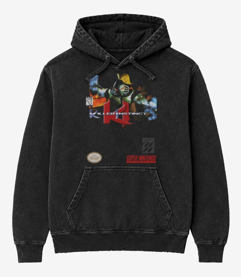 Poleron Canguro Acid Wash Negro de Killer Instinct