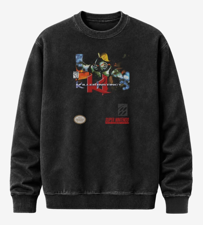Poleron Polo Acid Wash Negro de Killer Instinct
