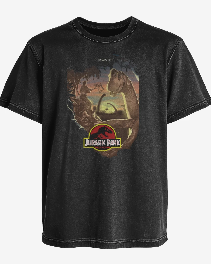 Polera desgastada Negro de La vida se abre camino