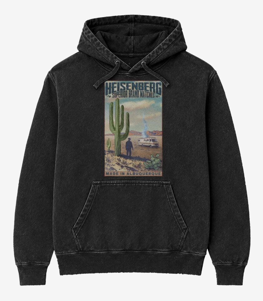 Poleron Canguro Acid Wash Negro de Made in Albuquerque