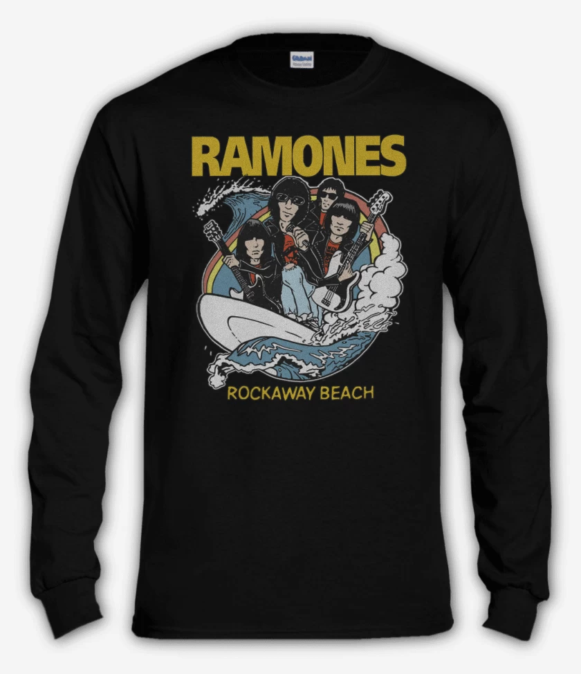 Polera manga larga Negro de Rockaway beach