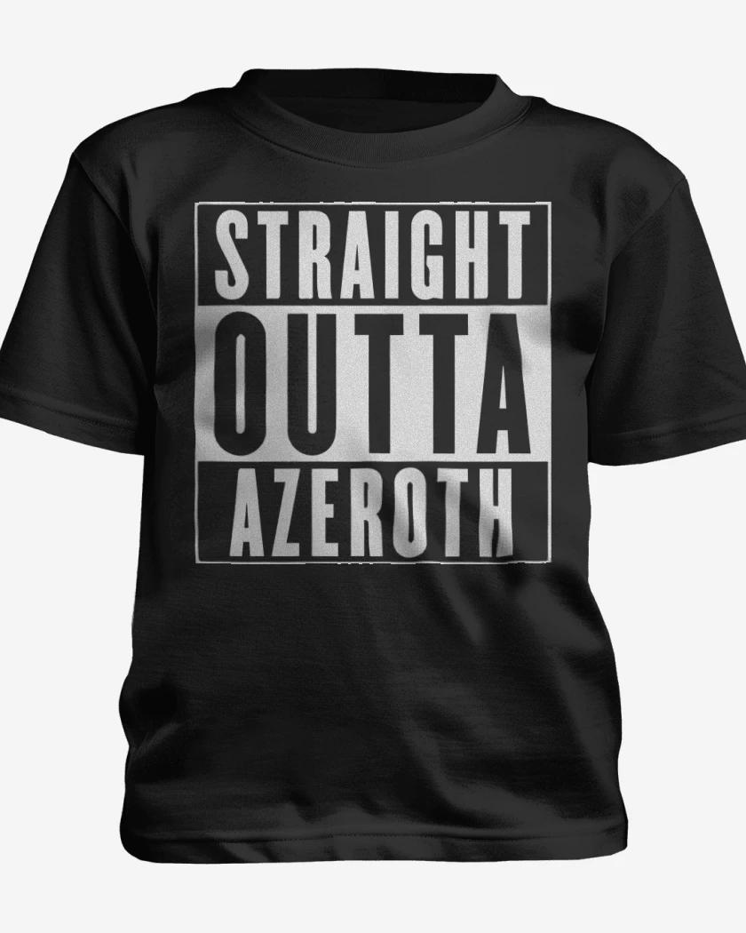 Polera de niño Negro de Straight outta azeroth