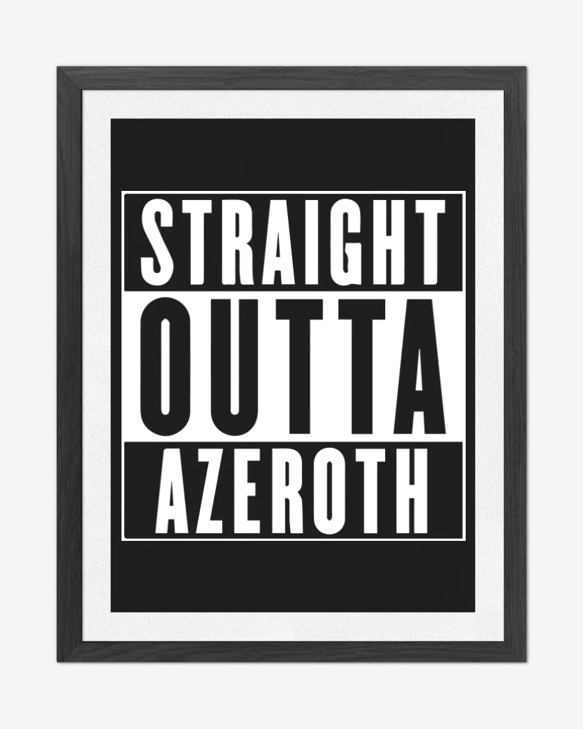 Cuadro decorativo Negro de Straight outta azeroth