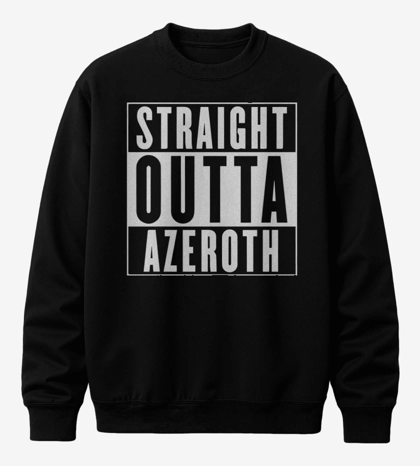 Poleron polo Negro de Straight outta azeroth