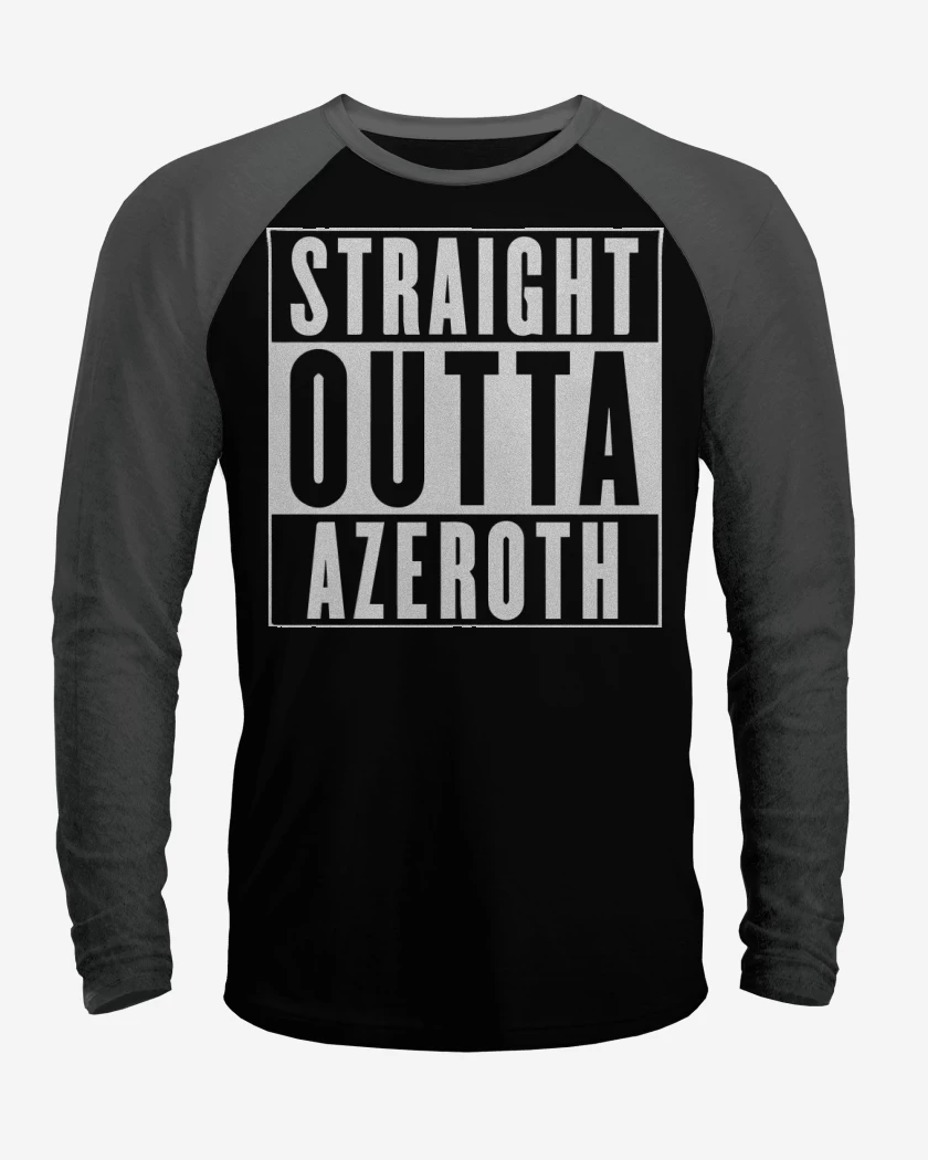Polera Raglan Negro / Negro Heather de Straight outta azeroth