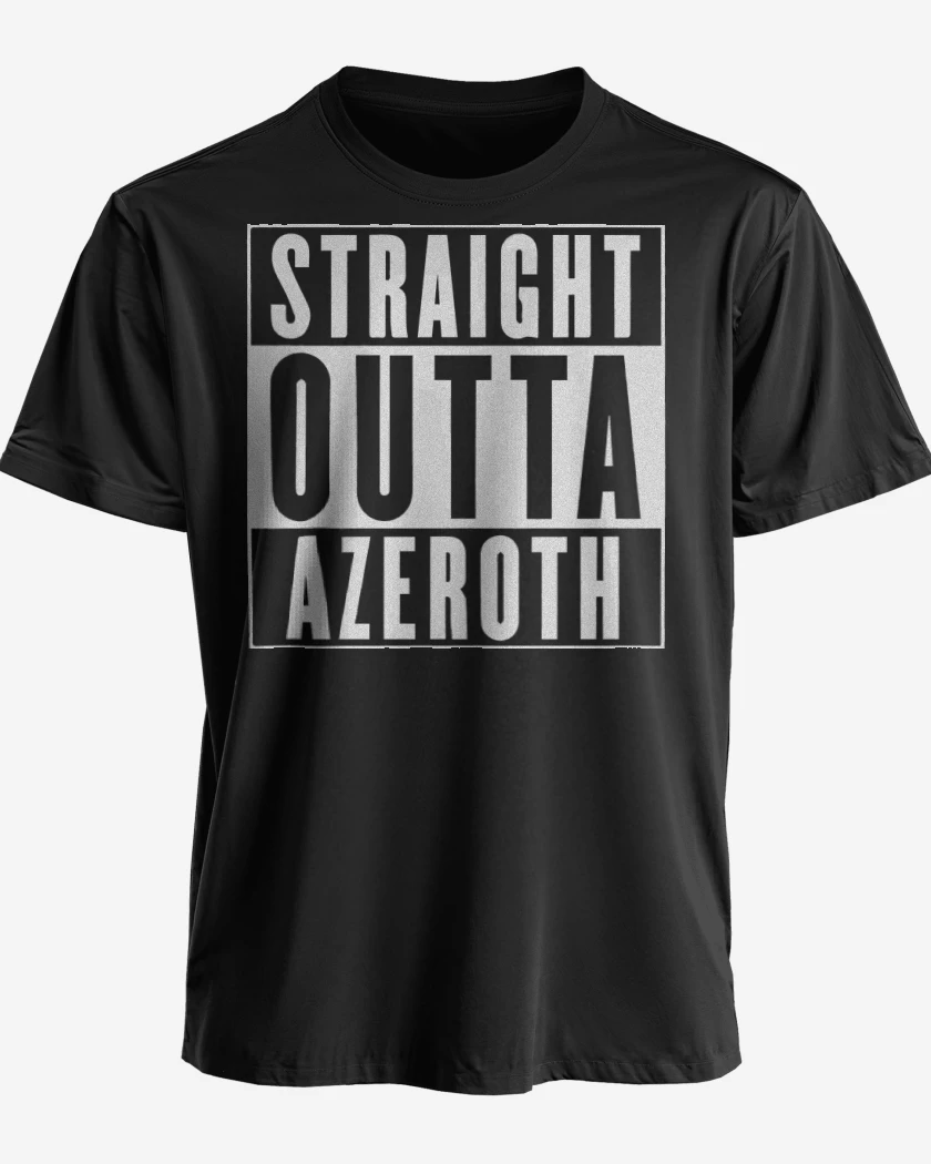 Polera premium Negro de Straight outta azeroth