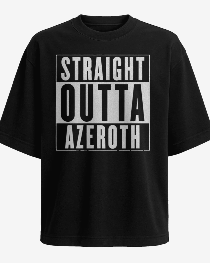 Polera Oversize Negro de Straight outta azeroth