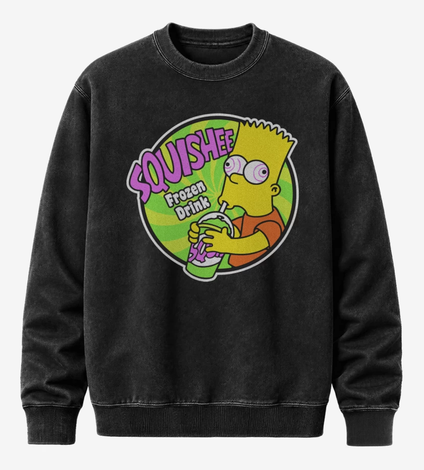 Poleron Polo Acid Wash Negro de Super malteada