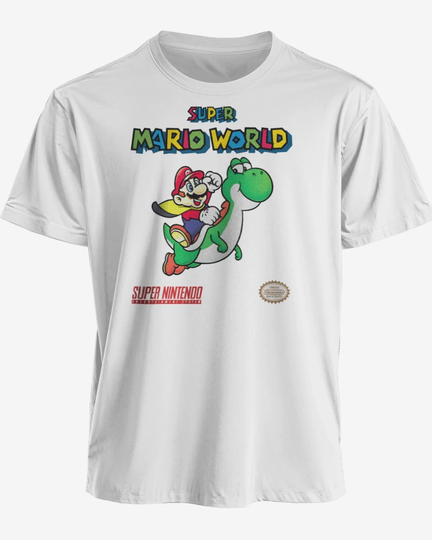 Polera premium Blanco de Super Bigote World