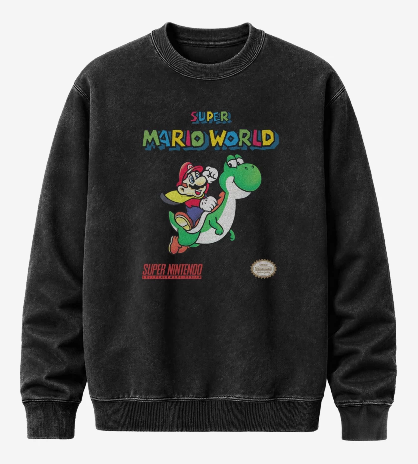 Poleron Polo Acid Wash Negro de Super Bigote World