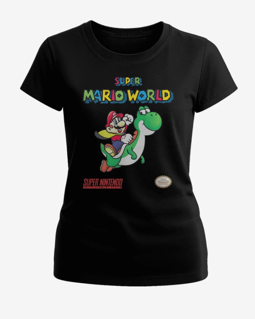 Polera de Mujer Negro de Super Bigote World