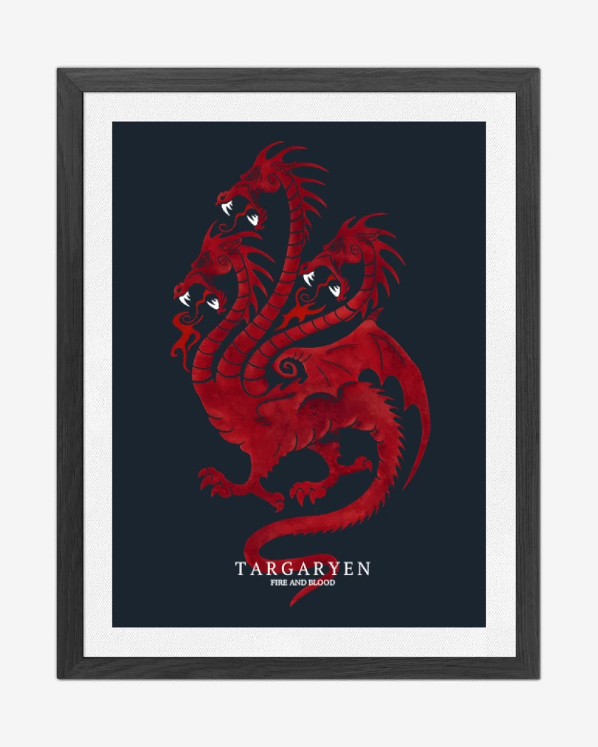 Cuadro decorativo Azul Marino de Targaryen fire and blood
