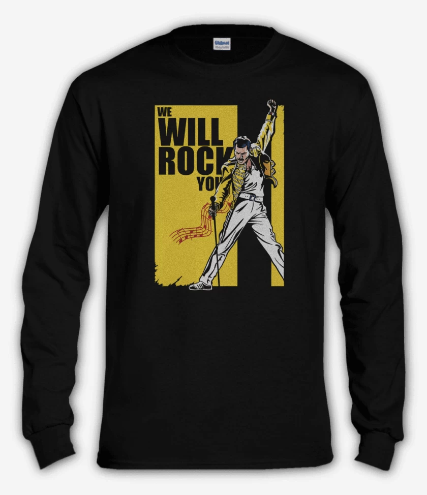 Polera manga larga Negro de We will rock you