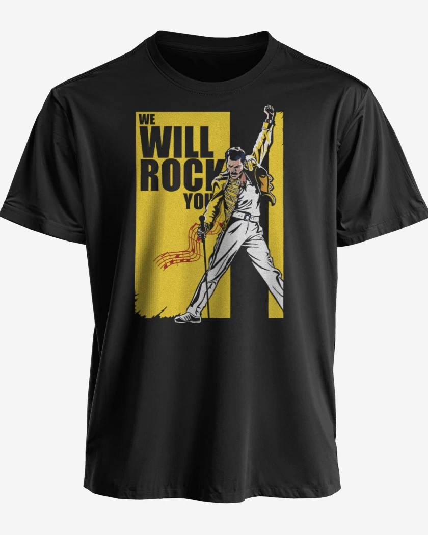 Polera premium Negro de We will rock you