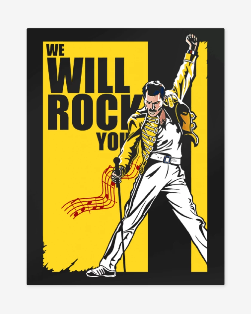 Print metalico Negro de We will rock you