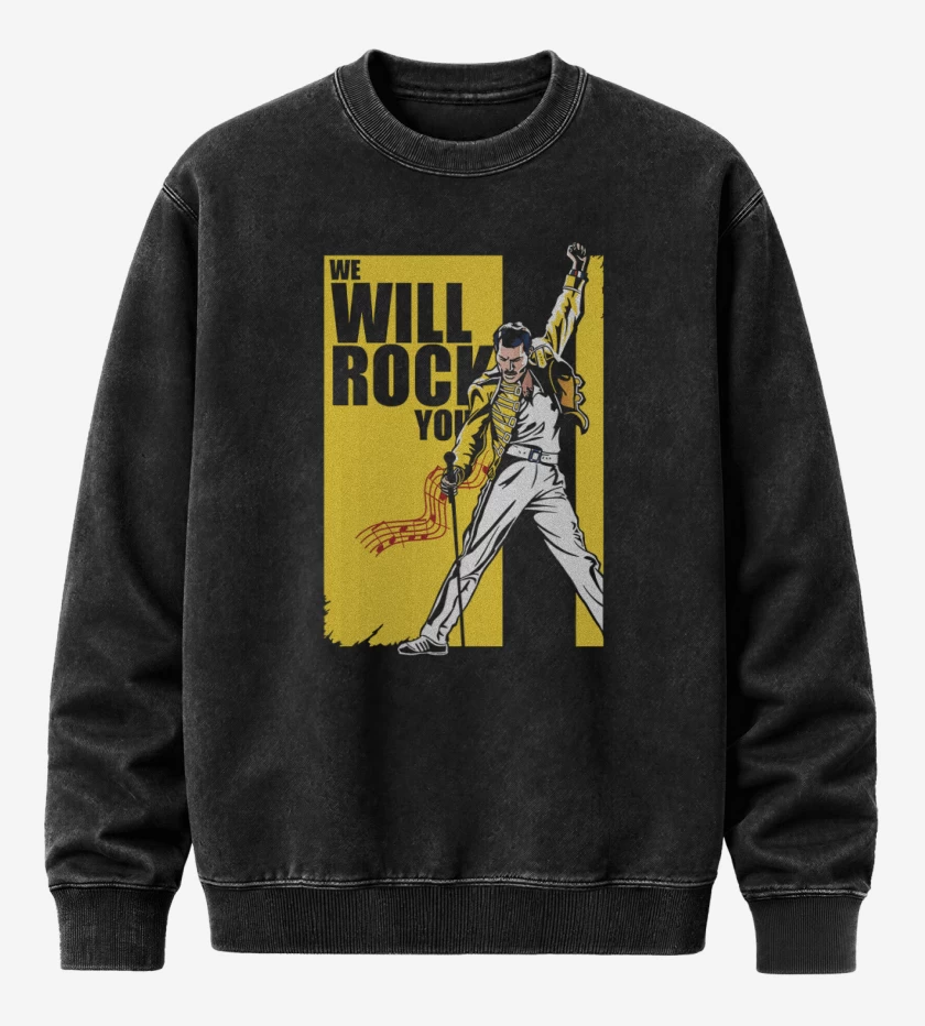 Poleron Polo Acid Wash Negro de We will rock you
