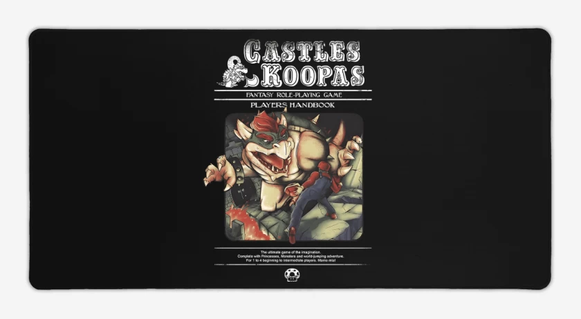 Mouse pad Gamer Negro de Castles & Koopas