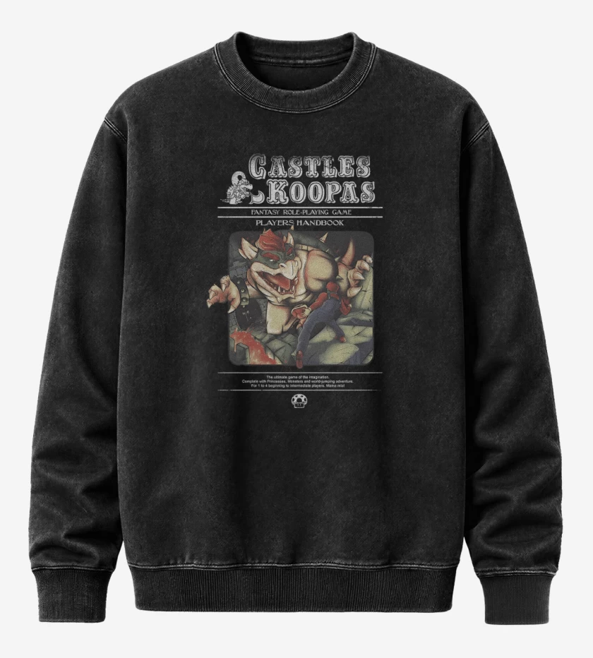 Poleron Polo Acid Wash Negro de Castles & Koopas