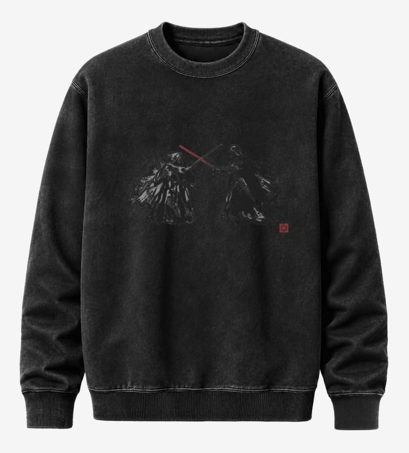 Poleron Polo Acid Wash Negro de El Último Duelo