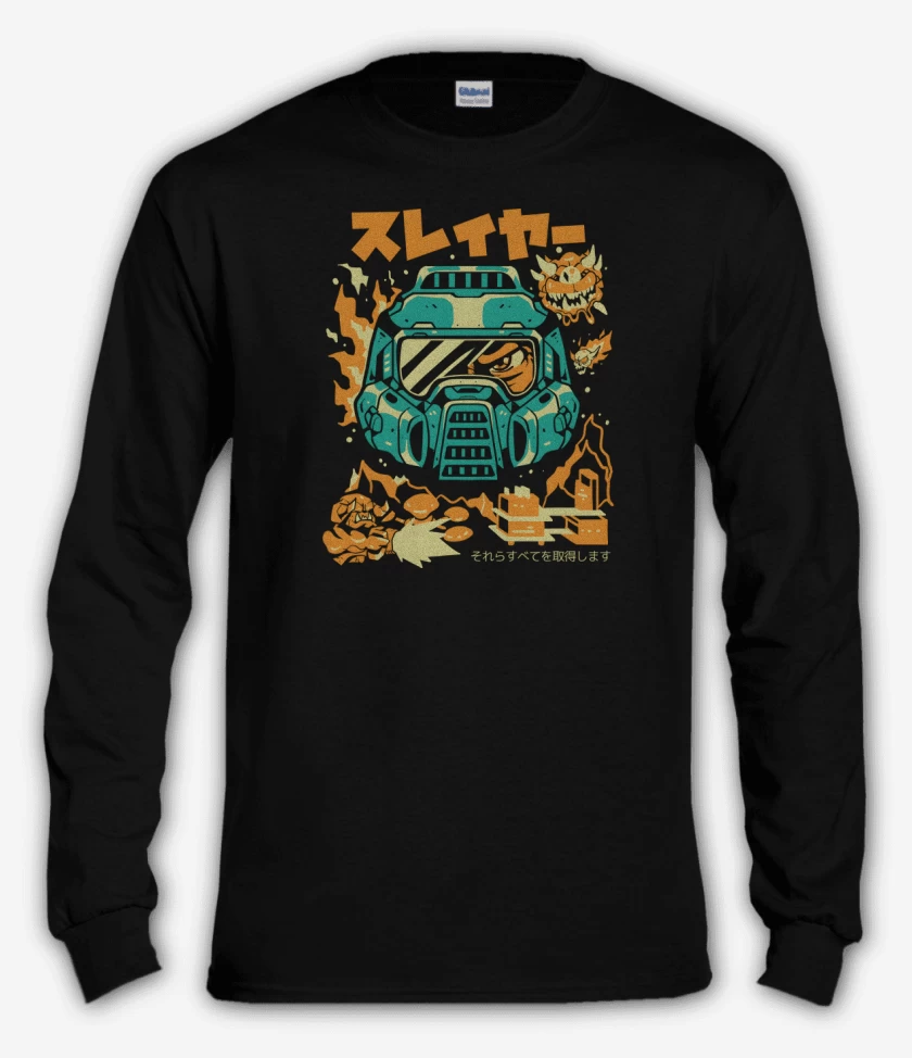 Polera manga larga Negro de Doomguy