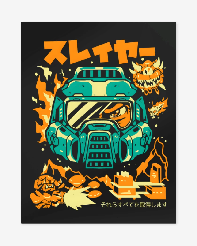 Print metalico Negro de Doomguy