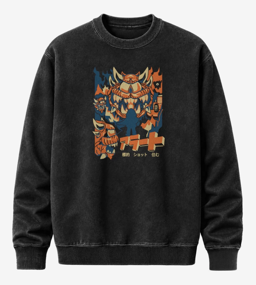 Poleron Polo Acid Wash Negro de Elemental del Dolor